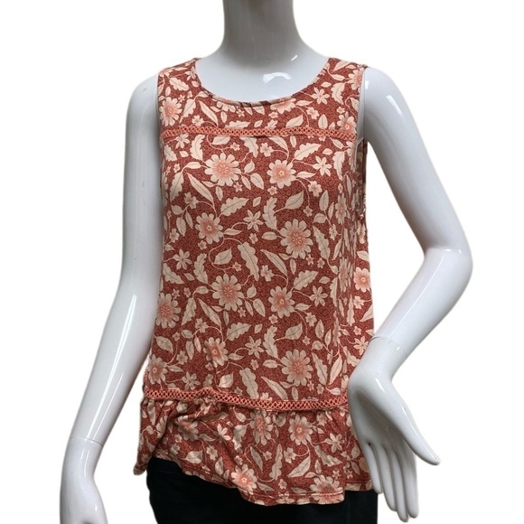 ⭐️ Ann Taylor LOFT Women's Large Sleeveless Top Floral Print - Picture 1 of 8